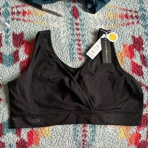 Kindred Bravely Black Crossover Sports Bra